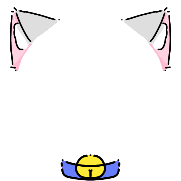 blue collar gray cat ears Decoration